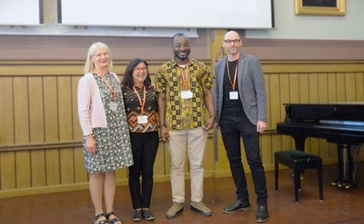 Photo of Conference organisers together with keynote speaker Giannina Munoz Arce