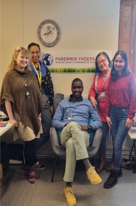 Photo taken by the writer. From left to right: Annika Guttormsen, Funlayo  Vesajoki, Emmanuel Sibomana, Gloria Lapitan, and Jeany Rose Teguihanon